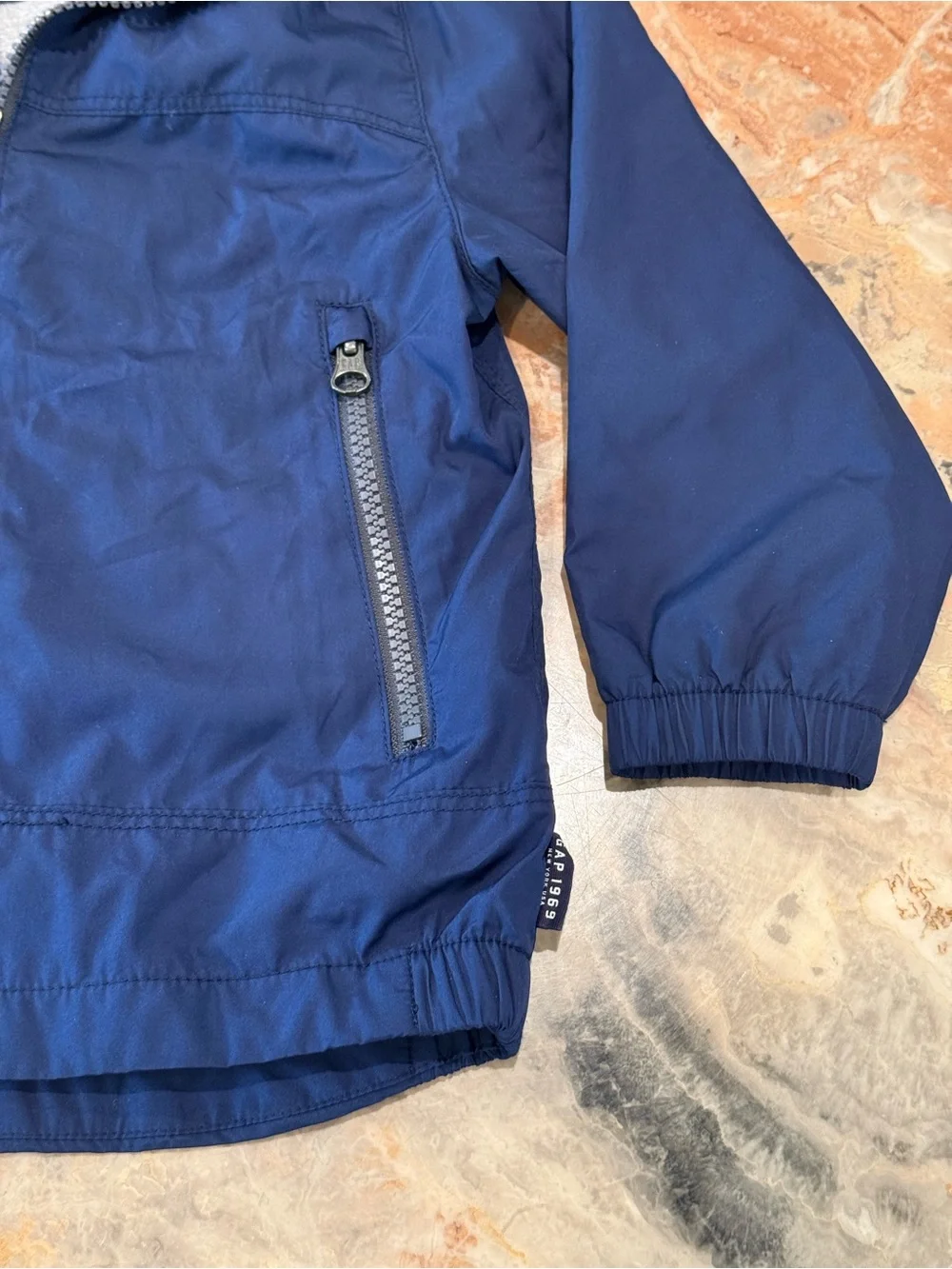 Baby Gap Boys Navy Blue Hooded Windbreaker Jacket 3T